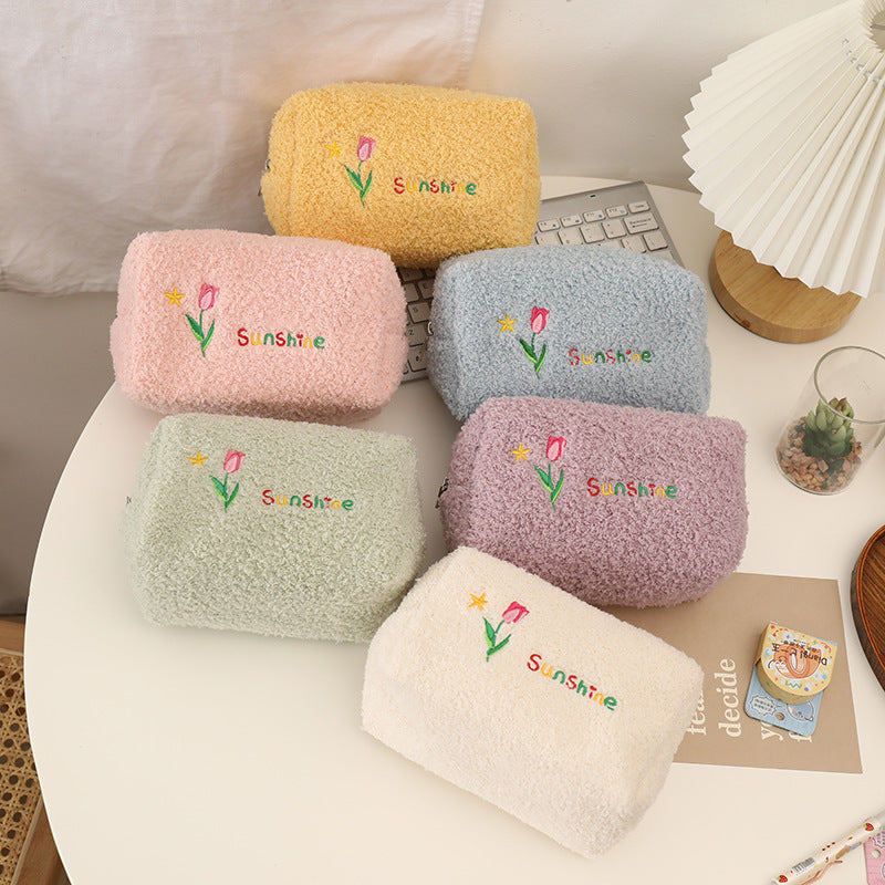 Wholesale Plush Storage Bag Jinxiang Cosmetic Bag Large Capacity Advanced Toiletry Portable Travel Japanese Cosmetic Bag